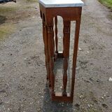 Oak and Marble Console