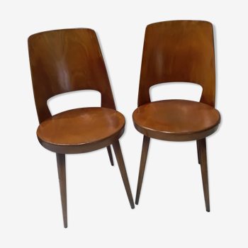 Pair of chairs from bistrot Baumann vintage model mondor 1960s