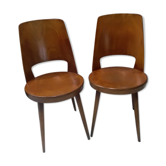 Pair of chairs from bistrot Baumann vintage model mondor 1960s
