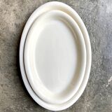 Sarreguemines oval dish in unbleached earthenware