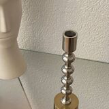 Silver and gold metal candle holder