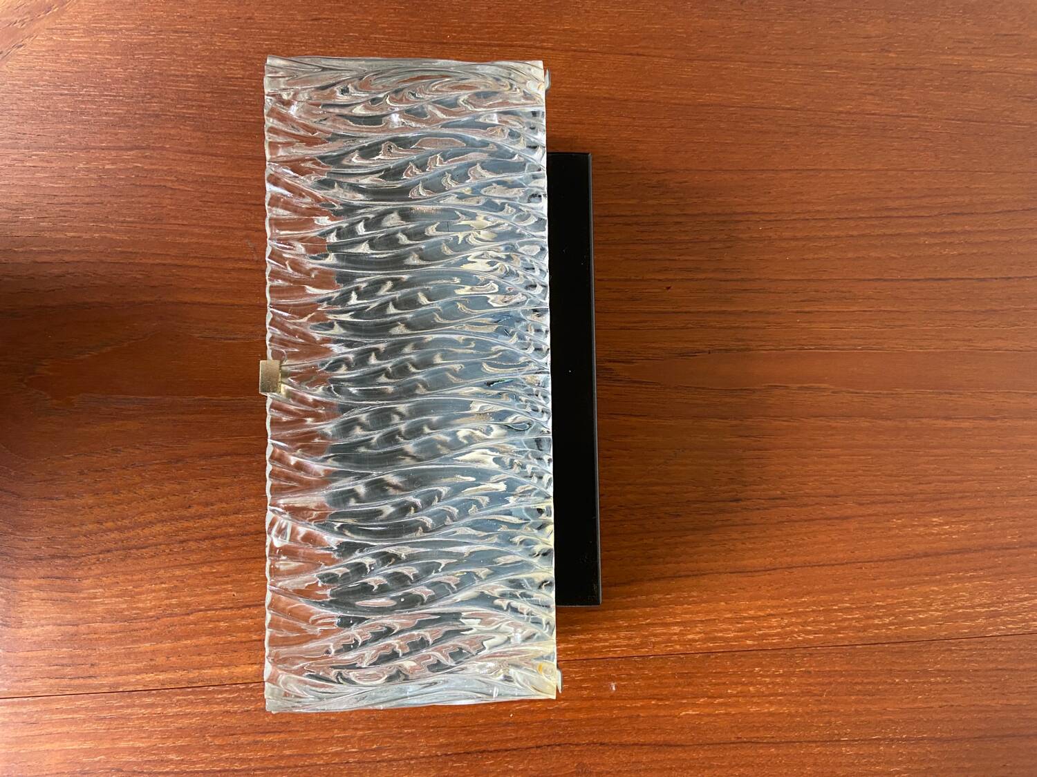 3 molded glass sconces 1950