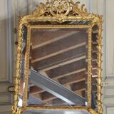 Palm tree mirror in wood and gilded stucco, 19th century