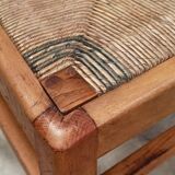 Set of 6 chairs straw wood reconstruction