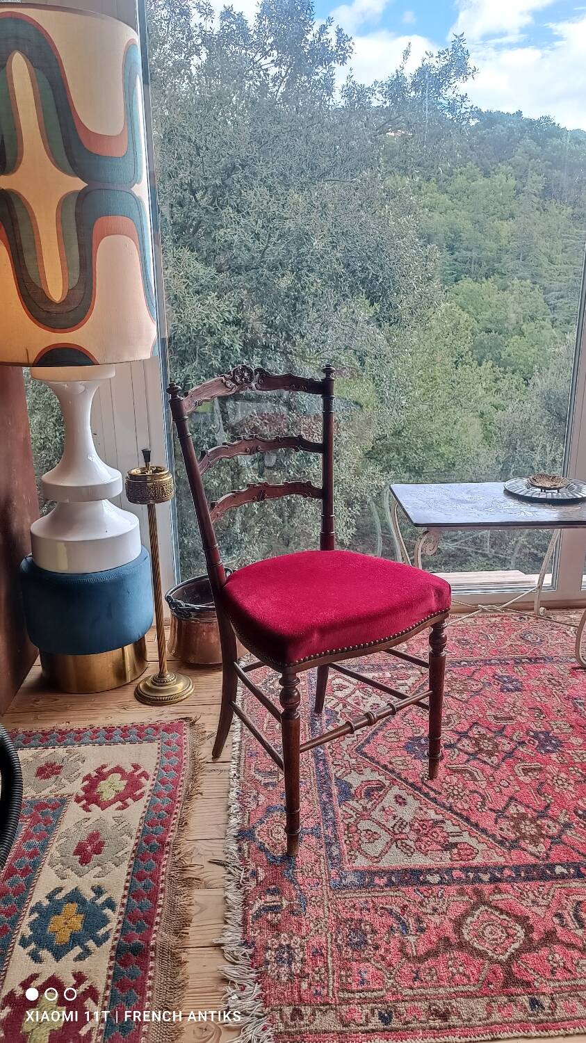 Rare chaise de chambre Napoléon III (1870/80), de style anglais