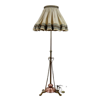 Lampadaire cuivre et laiton Napoleon III