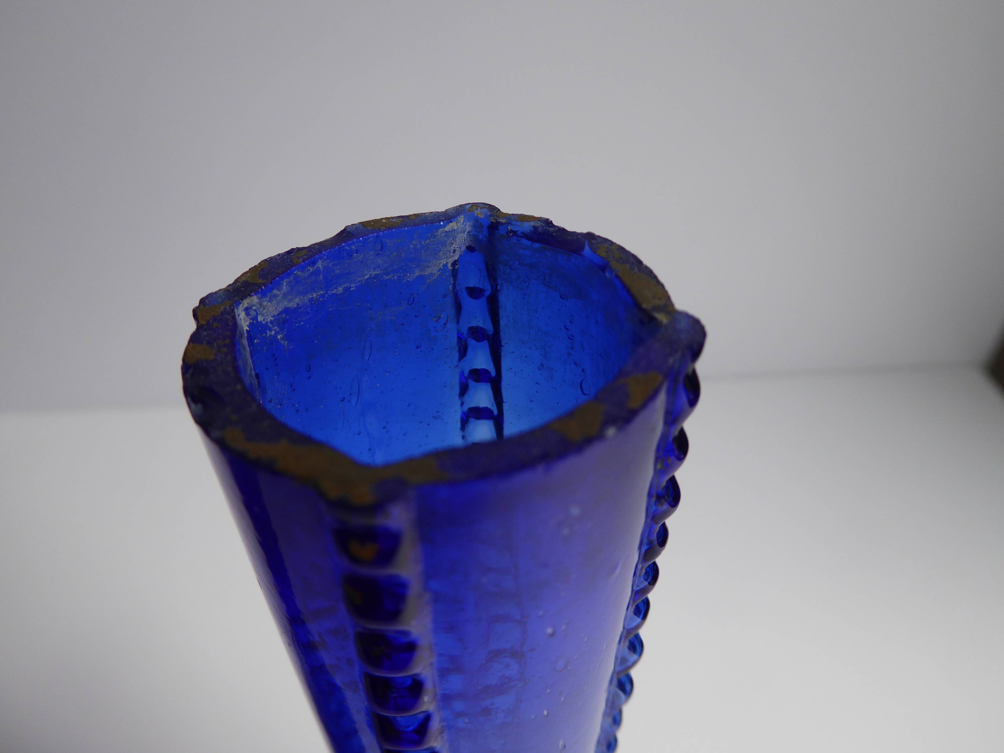 Pair of blue soliflore vases