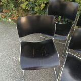 Set of 6 David Rowland Black Chairs 40/4