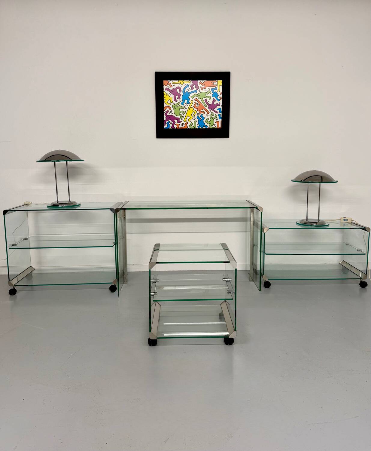 Italian design glass console storage unit by Gallotti & Radice An70