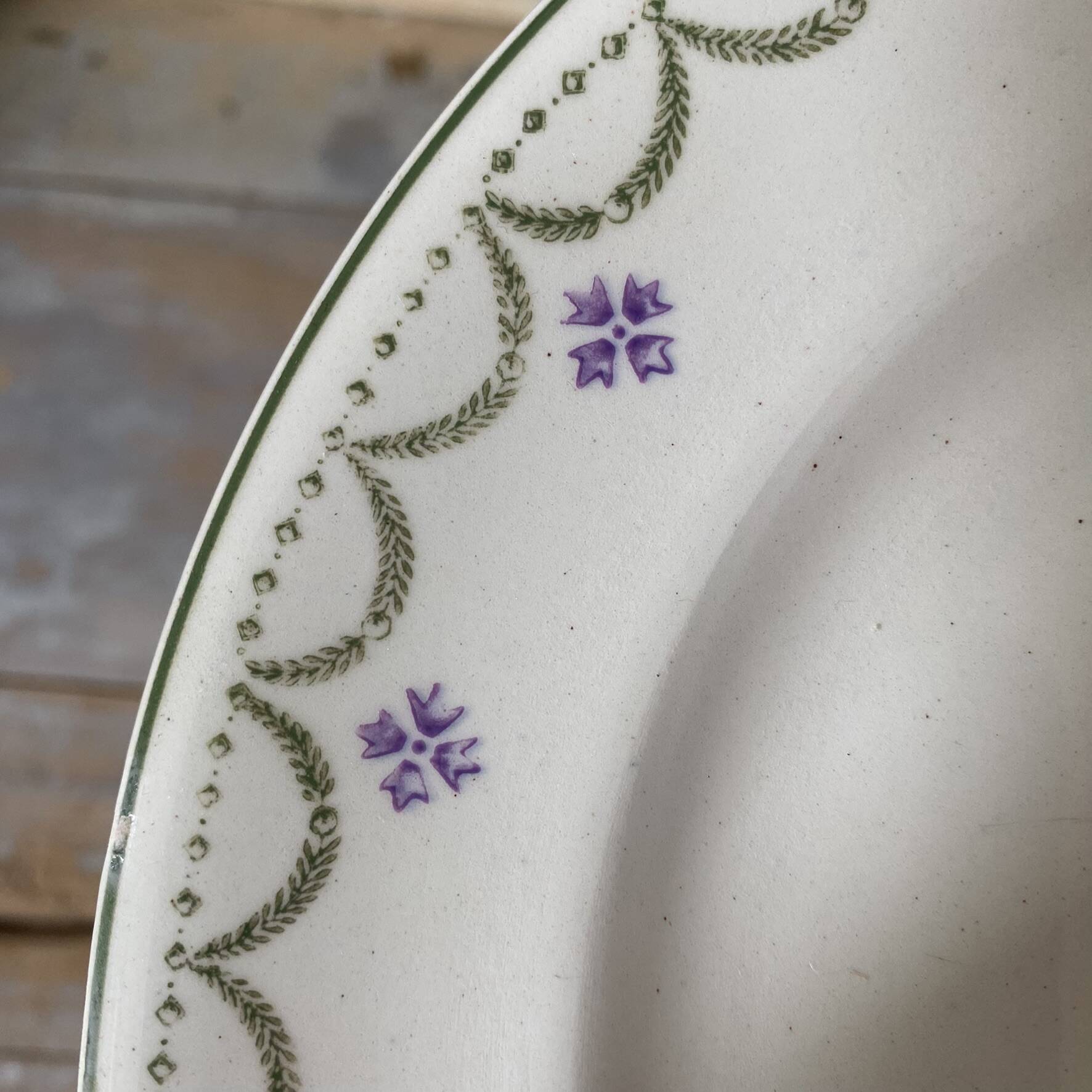 Flat plates Longwy model "Violetta", early 20th century