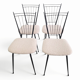 Suite de 4 chaises "Harpe" 1950 – Design Mid-Century & Assises Bouclée