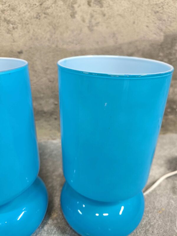 Paire de lampes vintage Ikéa Lykta bleues