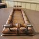 Art Nouveau wood and metal tray