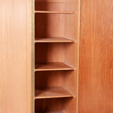 Armoire bauhaus en chêne restaurée, acier chromé, tchéquie, années 1930