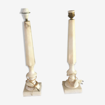 Lamp legs 1950-1960 in marbled alabaster