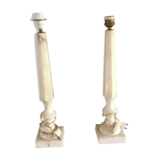 Lamp legs 1950-1960 in marbled alabaster
