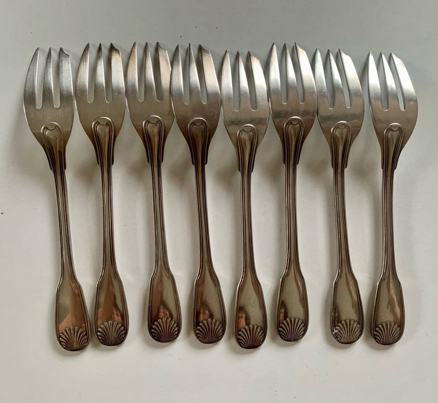 8 small Argental goldsmith forks