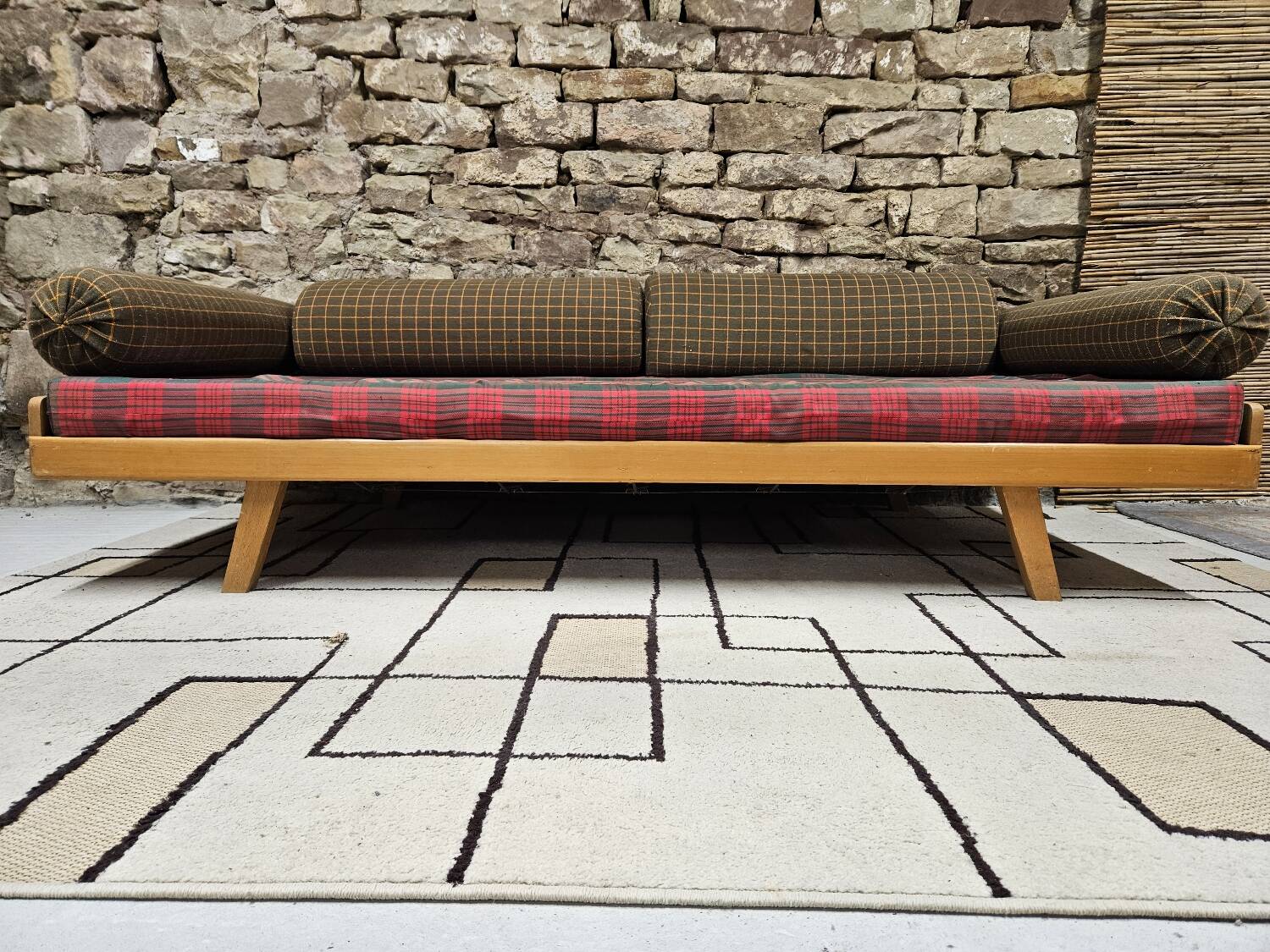 Vintage chaise longue daybed 1960"