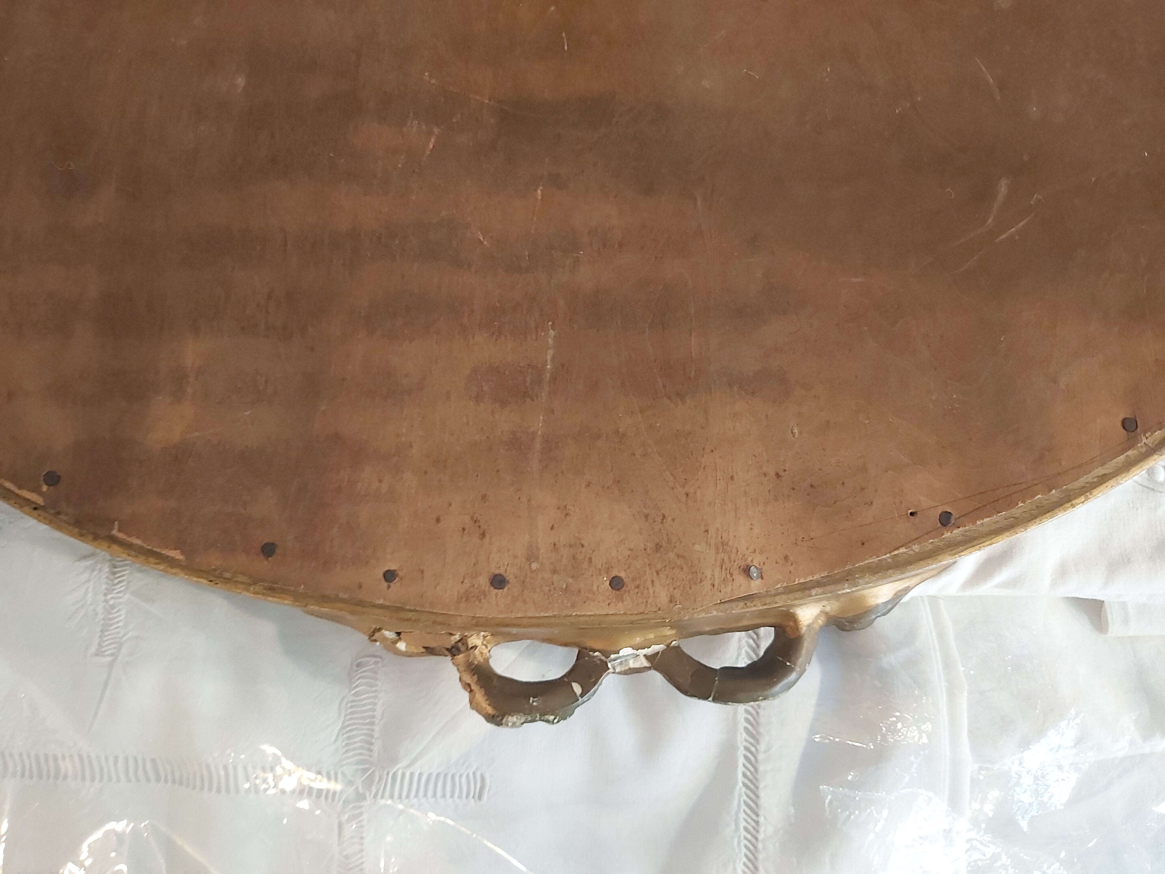 Louis XVI style oval beveled mirror