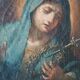 Old oil painting on canvas "Our Lady of Sorrows"
