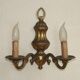 Pair Traditional French Vintage Heavy Brass Empire Style Double Wall Lights