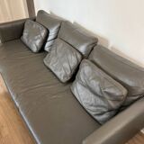 BoConcept leather sofa + matching ottoman