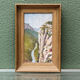 Oil on panel signed, mountain landscape.