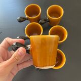 Set of 6 stoneware coffee cups