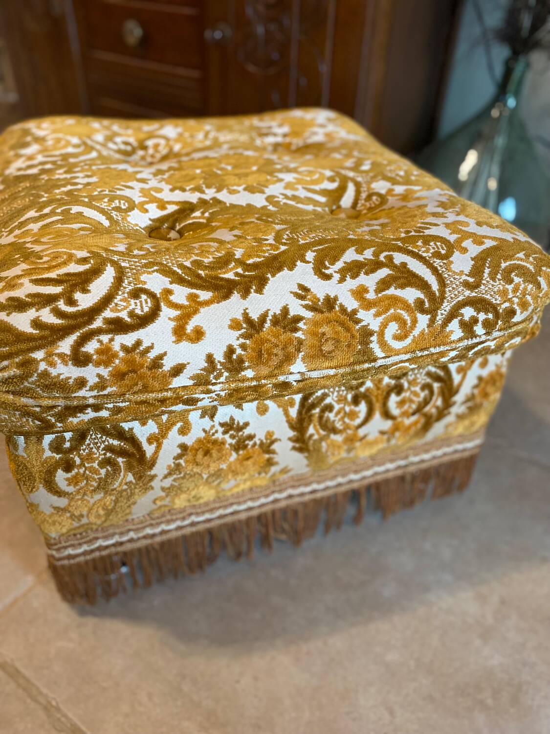 Vintage pouf or footrest