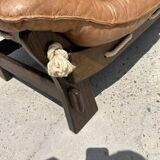 Brutalist sofa in elm and rope stitching circa 1960
