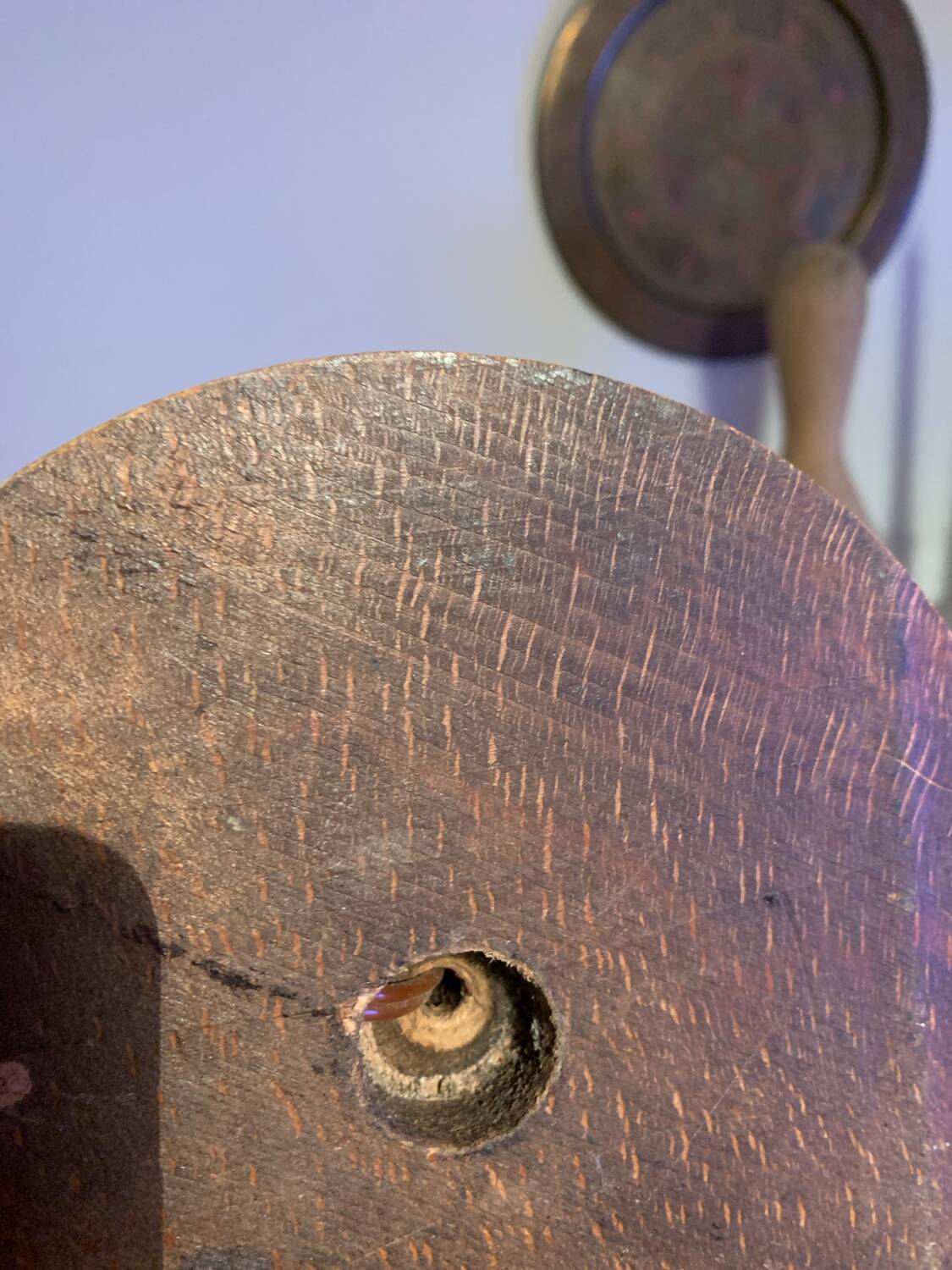 Antique wooden bedside lamp