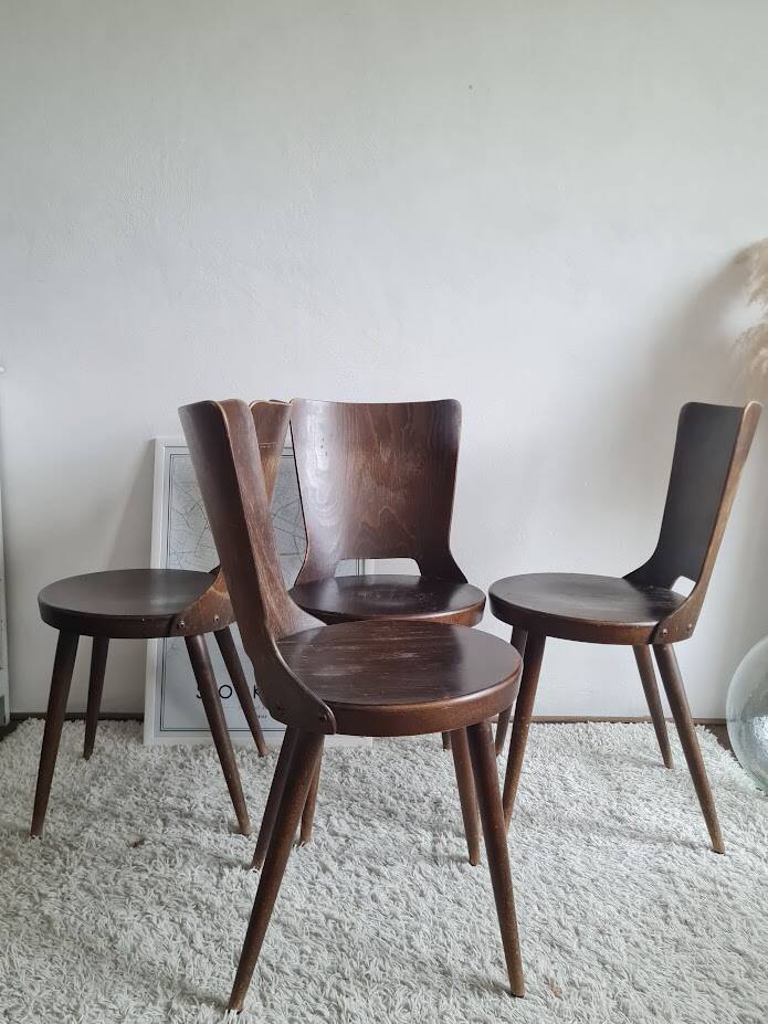Set of 4 Scandinavian chairs from the 1960s.
