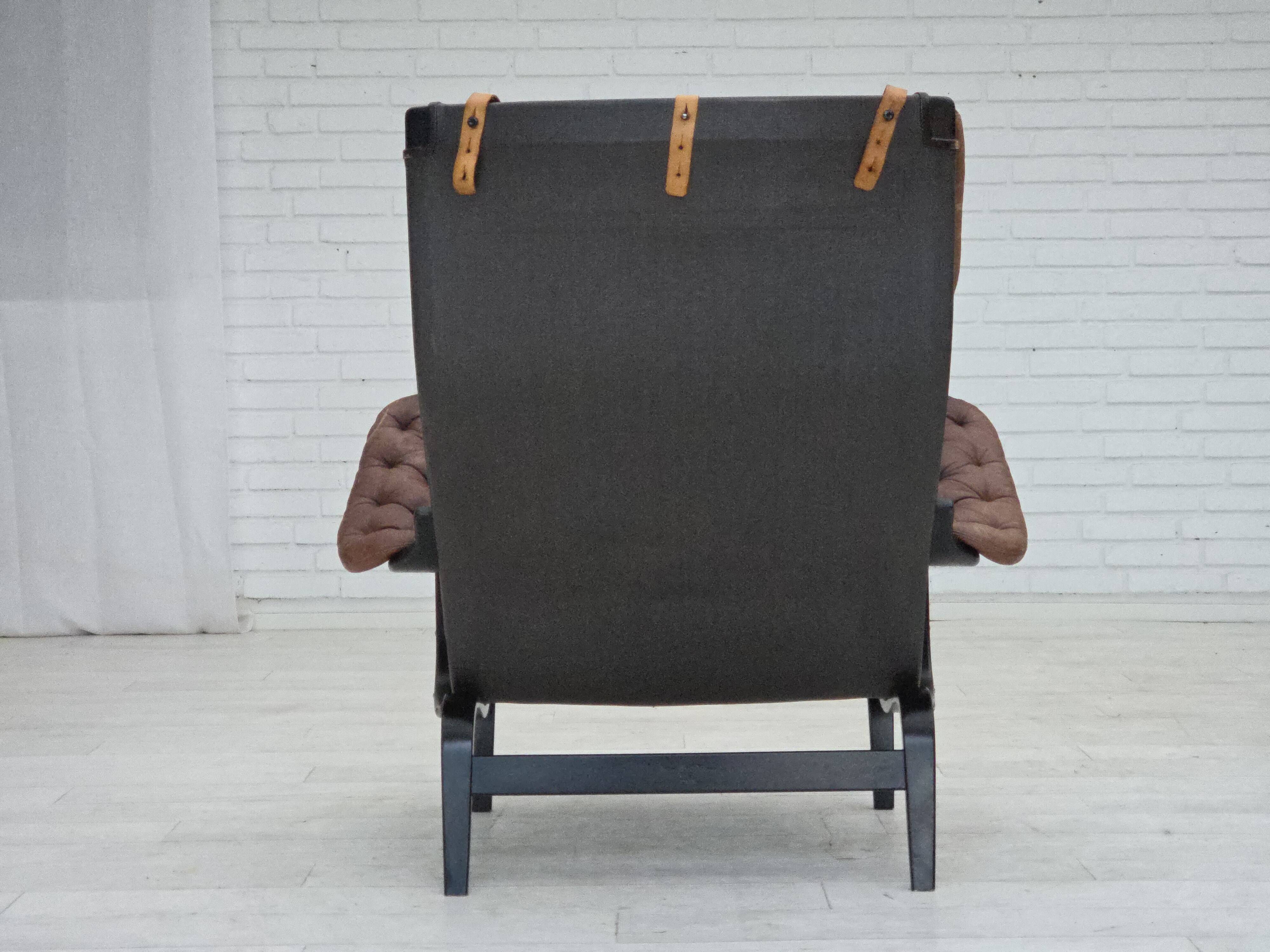 1970s, Swedish design by Bruno Mathsson, model "Pernilla",  leather.