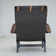 Années 1970, design suédois de Bruno Mathsson, modèle « Pernilla », cuir.