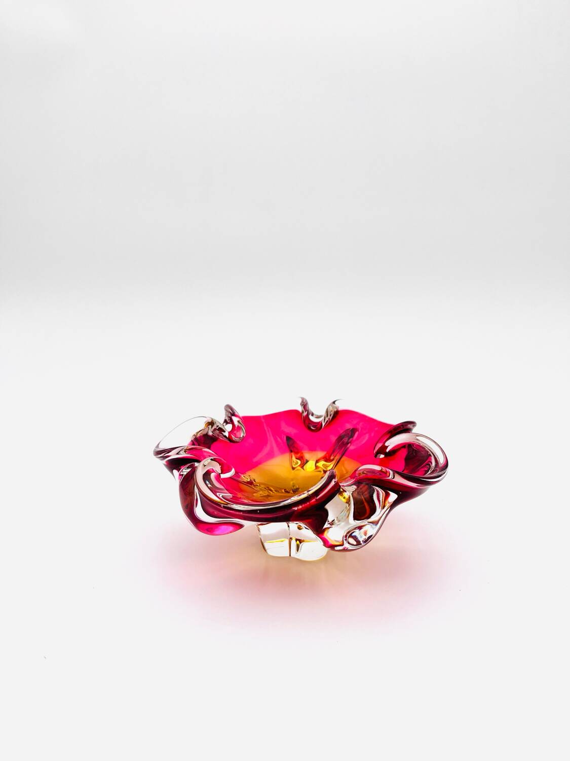 Sommerso Coupe Josef Hospodka - Bohemian Glass Art Design - Circa 60