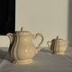 Cream teapot and its sugar bowl Sarreguemines France
