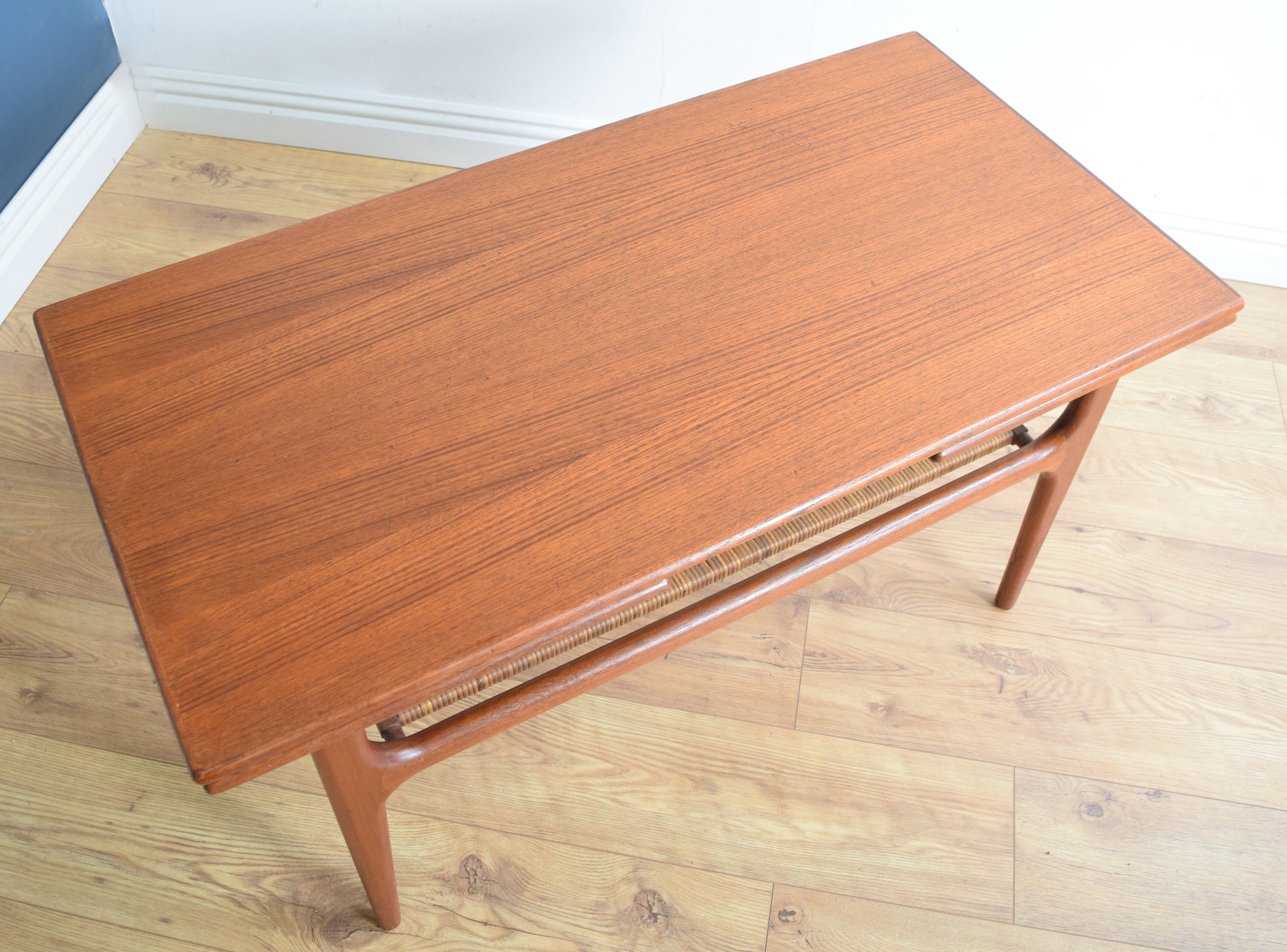 Restored Danish Teak Retro Trioh Draw Leaf Coffee Table