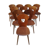10 chaises Baumann, modèle Gentiane, années 50