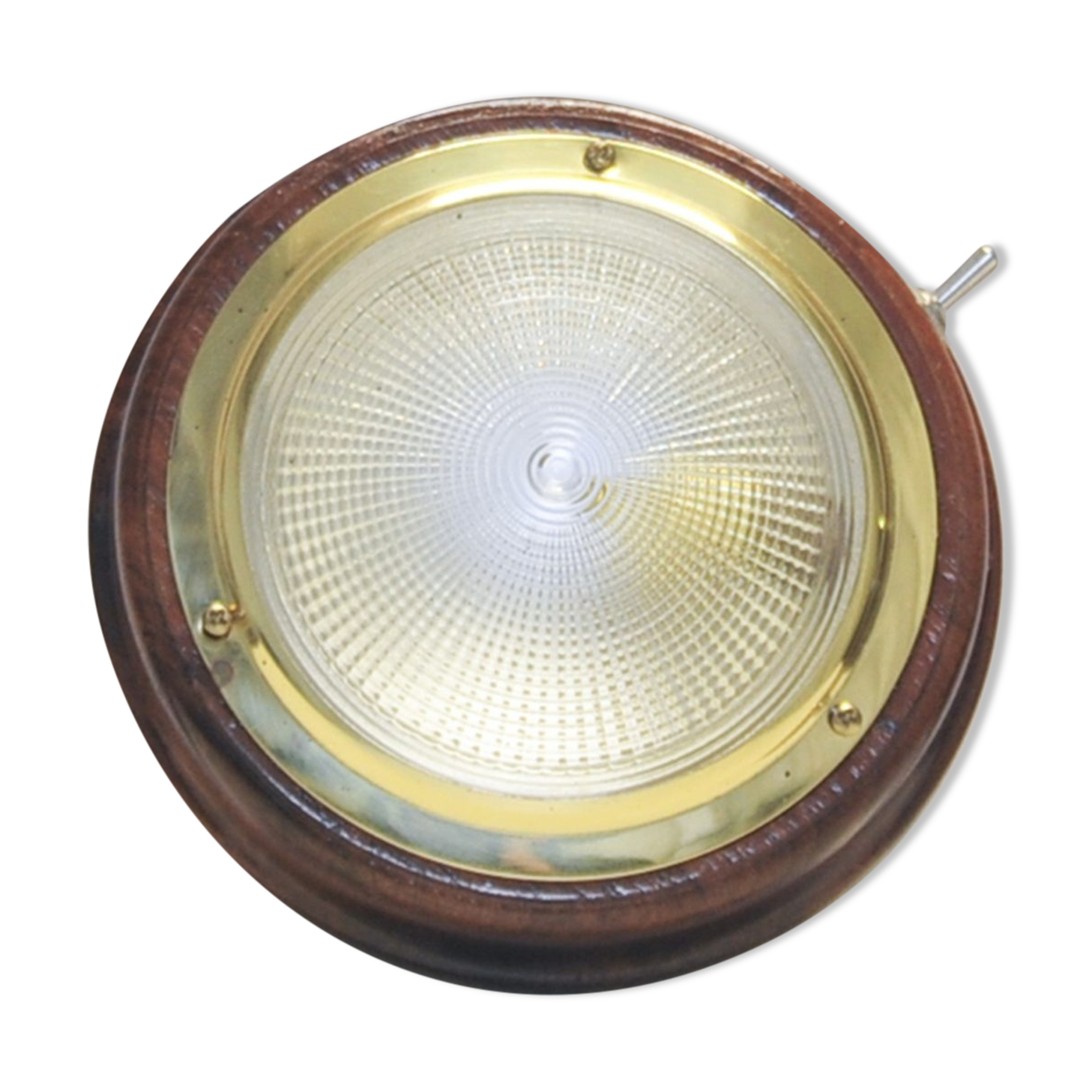 Vintage wooden and brass ceiling lamp from Denmark