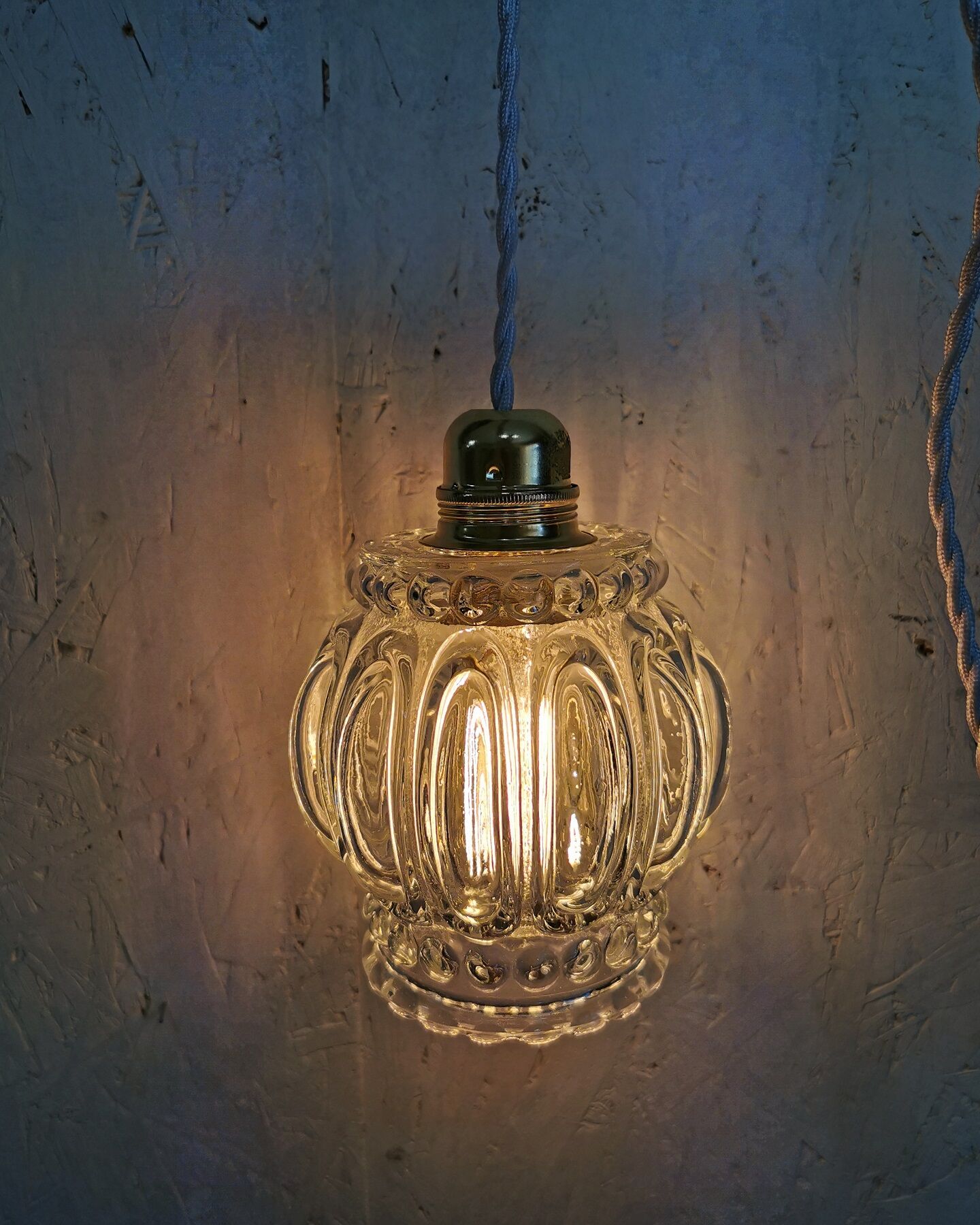 Vintage glass globe suspension walker