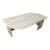 Table basse travertin rectangle bords arrondis