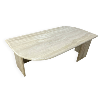 Table basse travertin rectangle bords arrondis