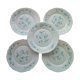 Set de 5 assiettes plates vintage en arcopal modèle véronica myosotis bleu