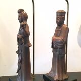 A Pair Of Wooden Lamps The Way of James Mont