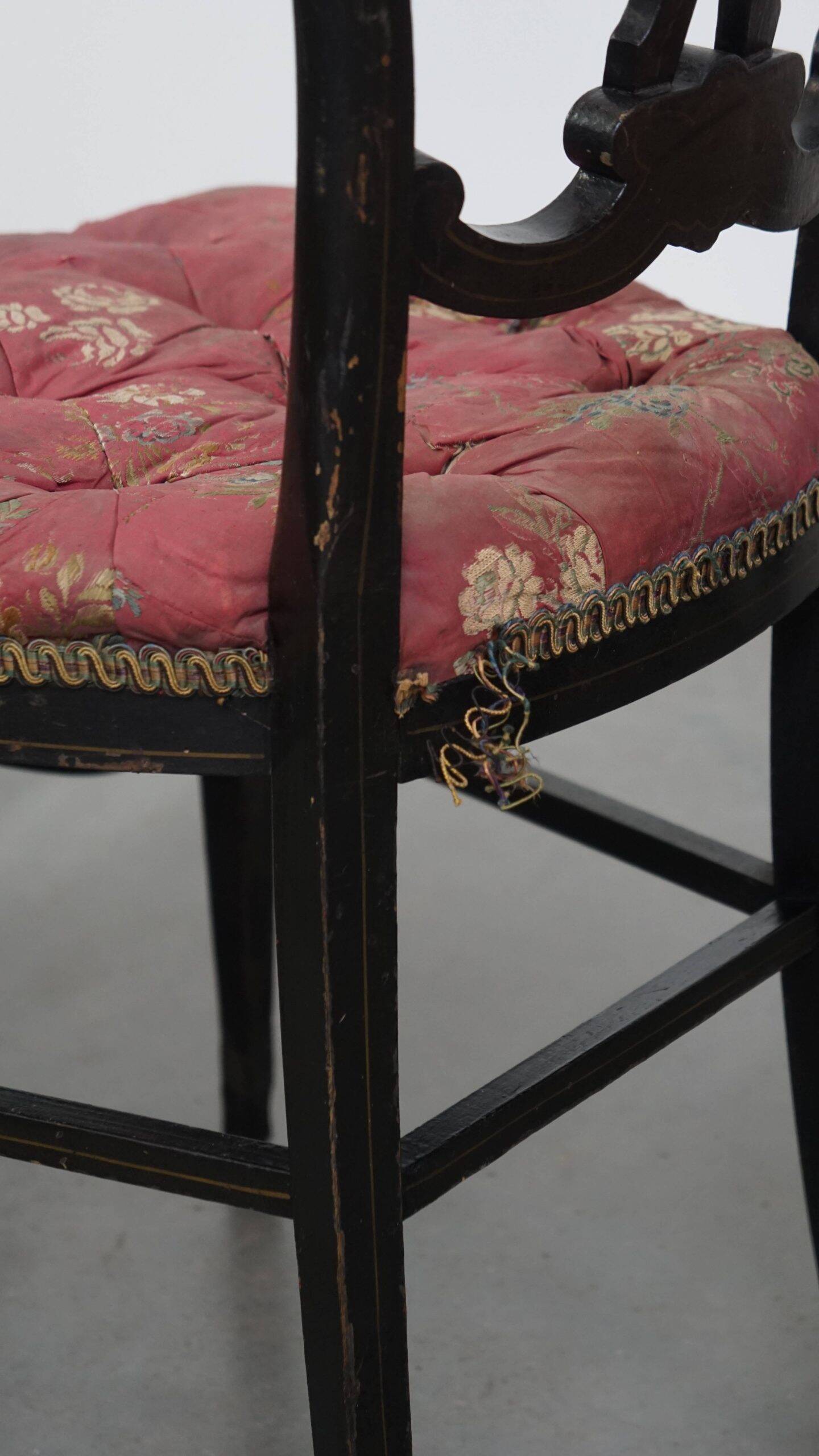 Set of 4 antique French Napoleon III chairs inlaid with mother-of-pearl
