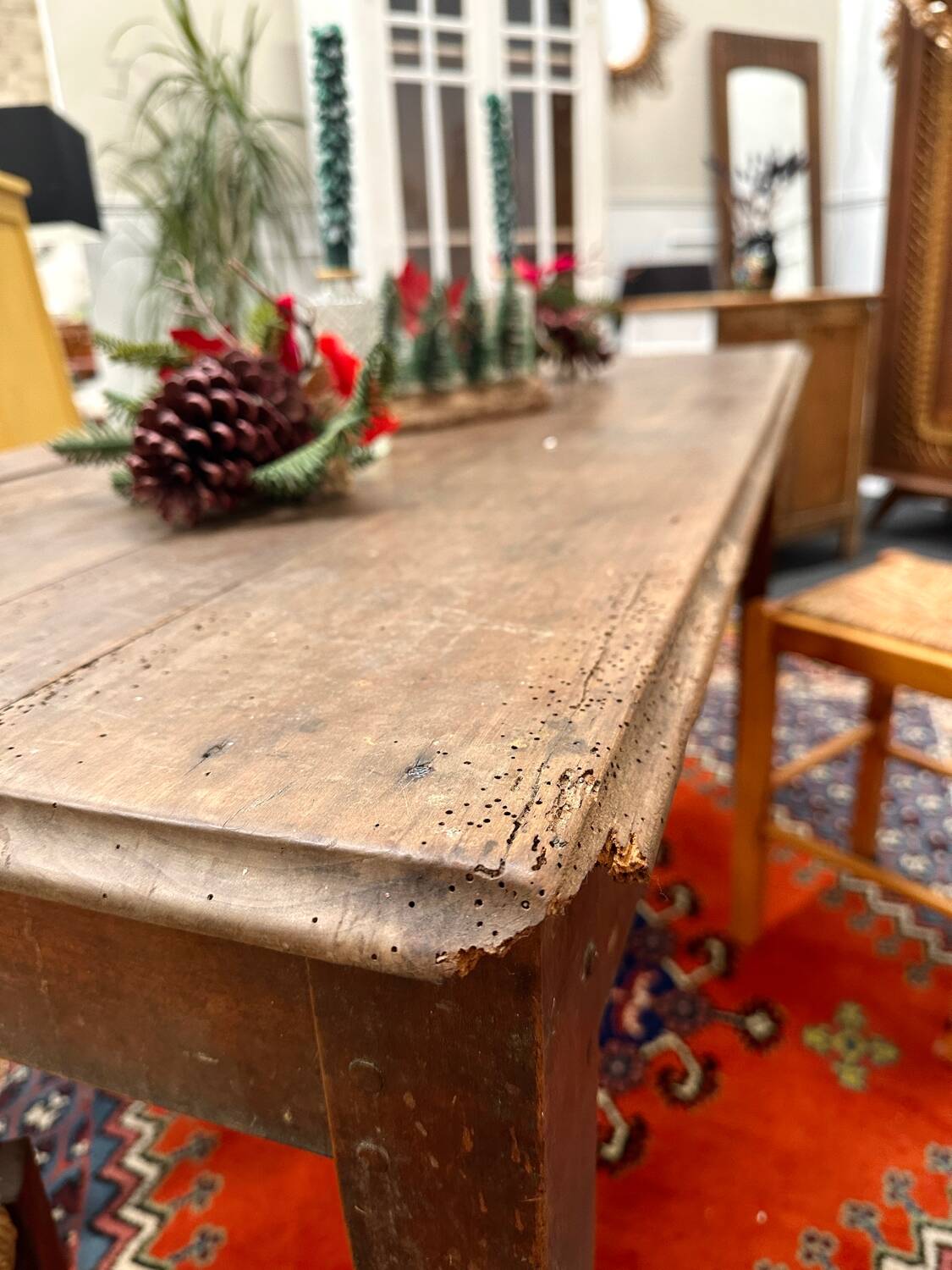 Weathered farm table