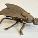Vintage fly ashtray in patinated metal