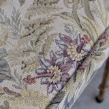 Ensemble de 4 Chaises en Fer Doré et Tissu Fleuri, Espagne, 1980s