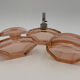 Art deco toilet top pink glass 3 pieces 1930s