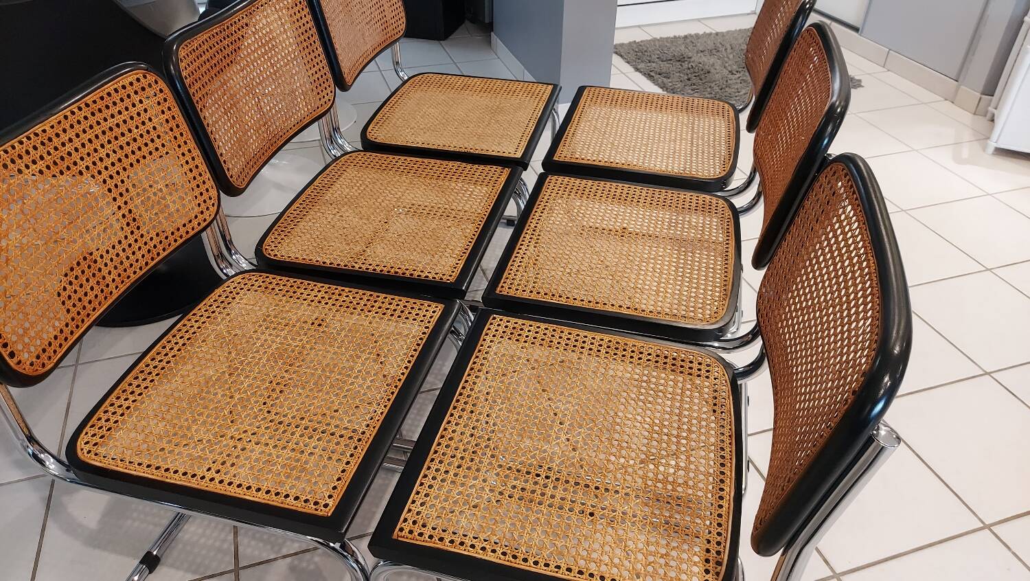 Suite de 6 chaises modèle Cesca B32 par Marcel Breuer vintage 1993